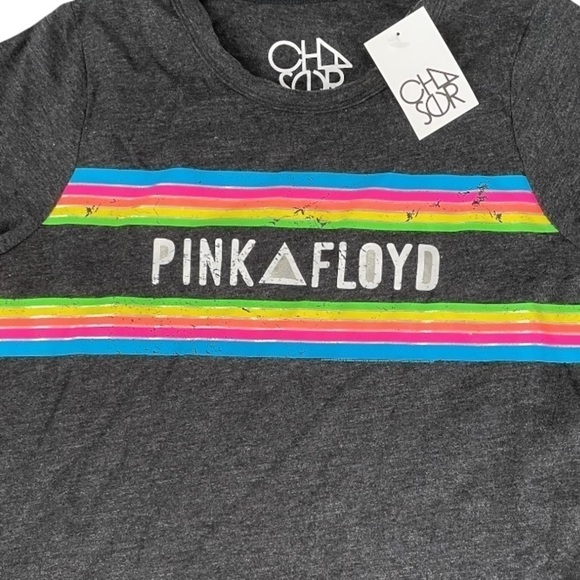 CHASER Brand PINK FLOYD Medium Black Neon Stripes Vintage Tee Shirt - Picture 4 of 6